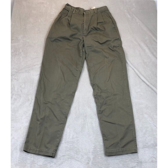 Dockers Women's Classic Khaki Pants Size 6/31M Olive Green Pleated Straight Vint - Picture 11 of 12